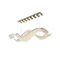Post-moderne Creative Simple Ondulé Table À Manger Lustre En Cristal De Luxe pour La Maison Hôtel Cuisine Île bar LED Lustre Lumière