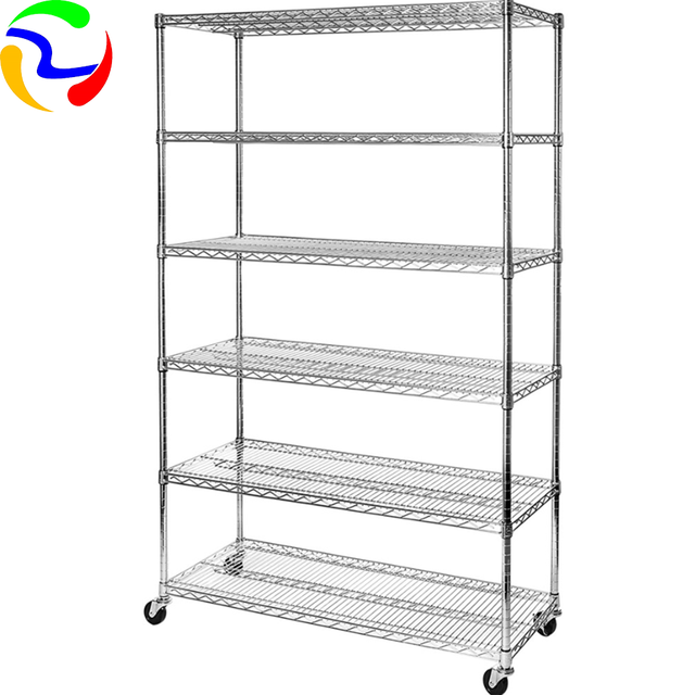 5 Tier Mobile Shelving System Supplier Practical Mobile Custom Cart for Sale Exhibition Organizer Metal Shelving