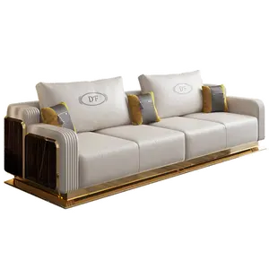 Ghế Sofa Sang Trọng Kiểu Ý Đồ Nội Thất Phòng Khách Bàn Trang Điểm Cong Bộ Sofa Đồ Nội Thất Gia Đình Bằng Da