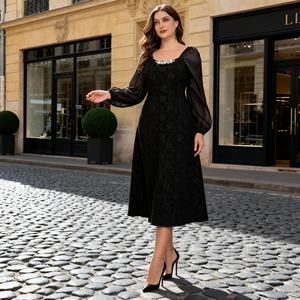 Robe Abaya en polyester de haute qualité, couleur unie, pour femmes musulmanes, fournisseur en gros personnalisé, matériau élégant - Product Image 3