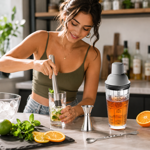 Juego de Coctelera de Vidrio con Recetas Impresas, 4 Piezas, Utensilios de Bar con Jigger, Muddler y Cuchara de Bar para Preparar Margaritas en Casa - Product Image 2