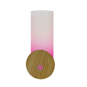Bouteille d'eau en verre en forme de canette de bière 18 oz, gobelet vierge pour sublimation, gobelet givré 18 oz, bocal Mason avec couvercle en bambou et paille - Product Image 2