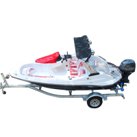 Perahu Motor 16ft Tipe Wave Boat 4.8m Speed Boat Olahraga Air Kapal Mini Fiberglass 4 Orang Bersertifikat CE untuk Sungai dan Laut