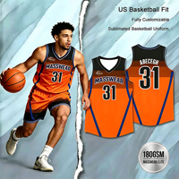 Uniforme de Baloncesto Personalizable Naranja y Azul, Conjunto Deportivo Premium para Hombre, Fibra Dry-Flux, Ligas de Verano