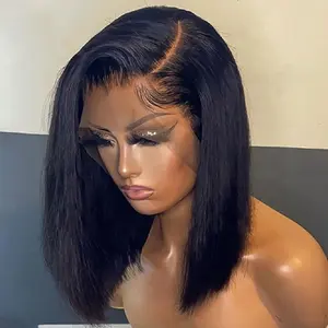 Wholesale Peruvian Bob Lace Front Human Hair Wig Transparent Lace Bob Wigs Cheap 13*4 Svolna Bob Straight Wig