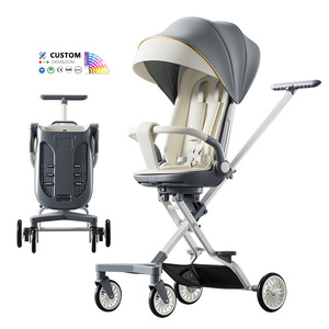 <span class=keywords><strong>Porte</strong></span>-bébé pliant Chaise à pousser avec plaque à manger Rotation du siège à 360 ° Cadre en acier léger Poussette pour <span class=keywords><strong>nouveau</strong></span>-<span class=keywords><strong>né</strong></span> Landau - Product Image 1