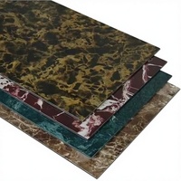 Panneau composite en aluminium revêtu de PVDF et PE, imitation pierre et marbre, pour la décoration murale extérieure et intérieure