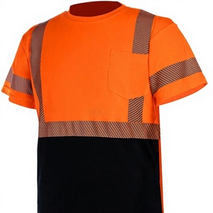 Hi Vis Reflective Safety Shirts Unisex High Visibility Construction <b>Work</b> T-Shirt Breathable <b>Waterproof</b> Short-Sleeve Polyester - Product Image 5