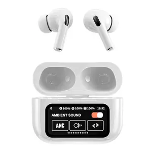 Auriculares inalámbricos ANC con cancelación de ruido personalizados, auriculares TWS con pantalla táctil