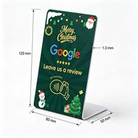 Support NFC de Noël pour avis Google – Laissez un avis en un clic – Tente de table NFC en forme de L pour café, salon, restaurant