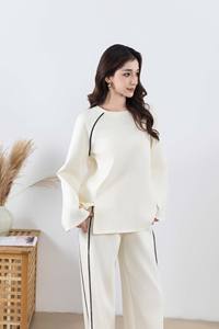 Ensemble 2 pièces pour femmes musulmanes modestes <span class=keywords><strong>tunique</strong></span> à manches cloche et pantalon ample personnalisable - Product Image 6