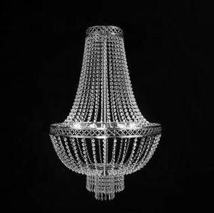 Nouvelle source de lumière LED fer métal placage cristal perle rideau lustre verre matériel mariage événement scène plafond décoration - Product Image 2