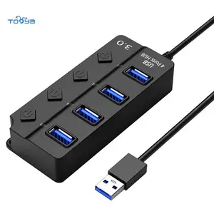 Tooya A07 Mini Xách Tay 4 Cổng USB 3.0 Hub USB Hub Extender Splitter Docking Station Phổ Máy Tính Xách Tay Docking Station