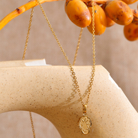 Collier pendentif chou mignon en acier inoxydable XY 1044 plaqué or 18 carats PVD, élégant, unique et étanche