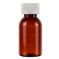 30ml 1oz 2oz 60ml ambre sirop contre la toux boisson liquide bouteilles rondes médecine bouteille en plastique avec bouchon à vis CRC