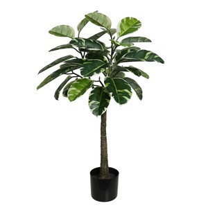 Alta garanzia impermeabile tropicale finto Ficus Elastica <span class=keywords><strong>parete</strong></span> vegetale gomma artificiale plastica Bonsai <span class=keywords><strong>albero</strong></span> piante Decorative per interni - Product Image 3