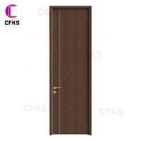 Porte intérieure plate en MDF couleur personnalisée pour villa, placage bois grainé, haut de gamme, vente en gros résidentielle