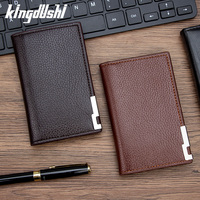 Dompet PVC Multifungsi Pria Model Eropa Amerika Terbaru, Tipis, Terbuka, Motif Huruf, Lapisan Poliester, Tanpa Merek, Tempat Uang