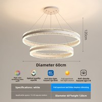 Lustre suspendu rond moderne et minimaliste en acrylique pour salle à manger, cuisine, chambre et salon, source LED, base en fer