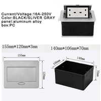 Caja de Enchufes de Alta Calidad para Suelo, de Aleación de Aluminio, Enchufes Emergentes, Caja de Enchufes Montada en el Suelo con Enchufe Doble Estándar del Reino Unido