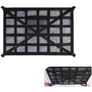 Organisateur de rangement de toit double couche en maille, filet de chargement pour toit de voiture, rangement de toit pour SUV, camionnette, <span class=keywords><strong>camping</strong></span>, voyage, road trip - Product Image 1