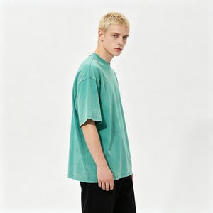 Camiseta Oversize de Algodón 100% con Lavado Ácido para Hombre, al por Mayor, con Logo Personalizado, Hombro Caído, Duradera, de Larga Duración, Camiseta Lisa a Granel - Product Image 2