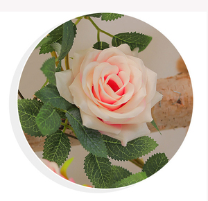 A85 vente en gros de tissu de soie artificielle blanc rose thé rose fleur vigne guirlande <span class=keywords><strong>lierre</strong></span> suspendu verdure pour mariage maison mur déco - Product Image 4