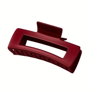 X527 Pince à cheveux en silicone souple de haute qualité, grande, couleur unie, carrée évidée, pour queue de cheval, anti-glissement, tendance - Product Image 2