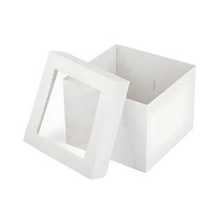 Maßgefertigte Papierbox Premium-Papier Große Kuchenbox <span class=keywords><strong>8</strong></span> Zoll Transparente Fensterbox Verpackung für Kuchen mit Druck Prägung Heißfolienprägung - Product Image 6
