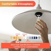 Ampoule LED à filament en verre A60 E27 en gros, 220-240V AC, 7W, 806lm, 6500K, éclairage économique pour la maison, l'hôtel, le café