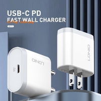 Cargador de Pared LDNIO Q111 Original al por Mayor, Adaptador USB Tipo C PD de 20 W, Cargador Rápido para Teléfono Celular, Cargador de Energía para Teléfono Móvil