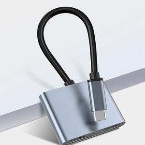 <span class=keywords><strong>Hub</strong></span> Type-C 2 en 1 vers <span class=keywords><strong>double</strong></span> HDTV 4K, station d'accueil à <span class=keywords><strong>double</strong></span> écran pour PC, ordinateur portable, accessoires Macbook - Product Image 2