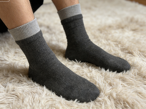 Chaussettes mi-mollet côtelées pour hommes, respirantes, 80% coton, 18% polyester, 2% élasthanne, anti-humidité, anti-odeur, décontractées, personnalisables, collection Printemps - Product Image 3