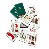 Tuiles de Mahjong de Noël Vintage, 160 pièces, 4 couches, en acrylique, ensemble américain, Père Noël, Elfe, Chaussette de Noël, Mahjong, Cadeau de Fêtes