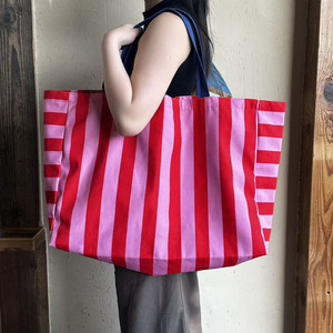 Bolsa de Playa de Lona a Rayas de Algodón Suave para Mujer, Personalizable con su Logotipo, Gran Capacidad - Product Image 5
