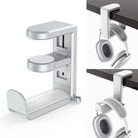 Nouveau design aluminium casque support support casque support avec câble organisateur casque présentoir