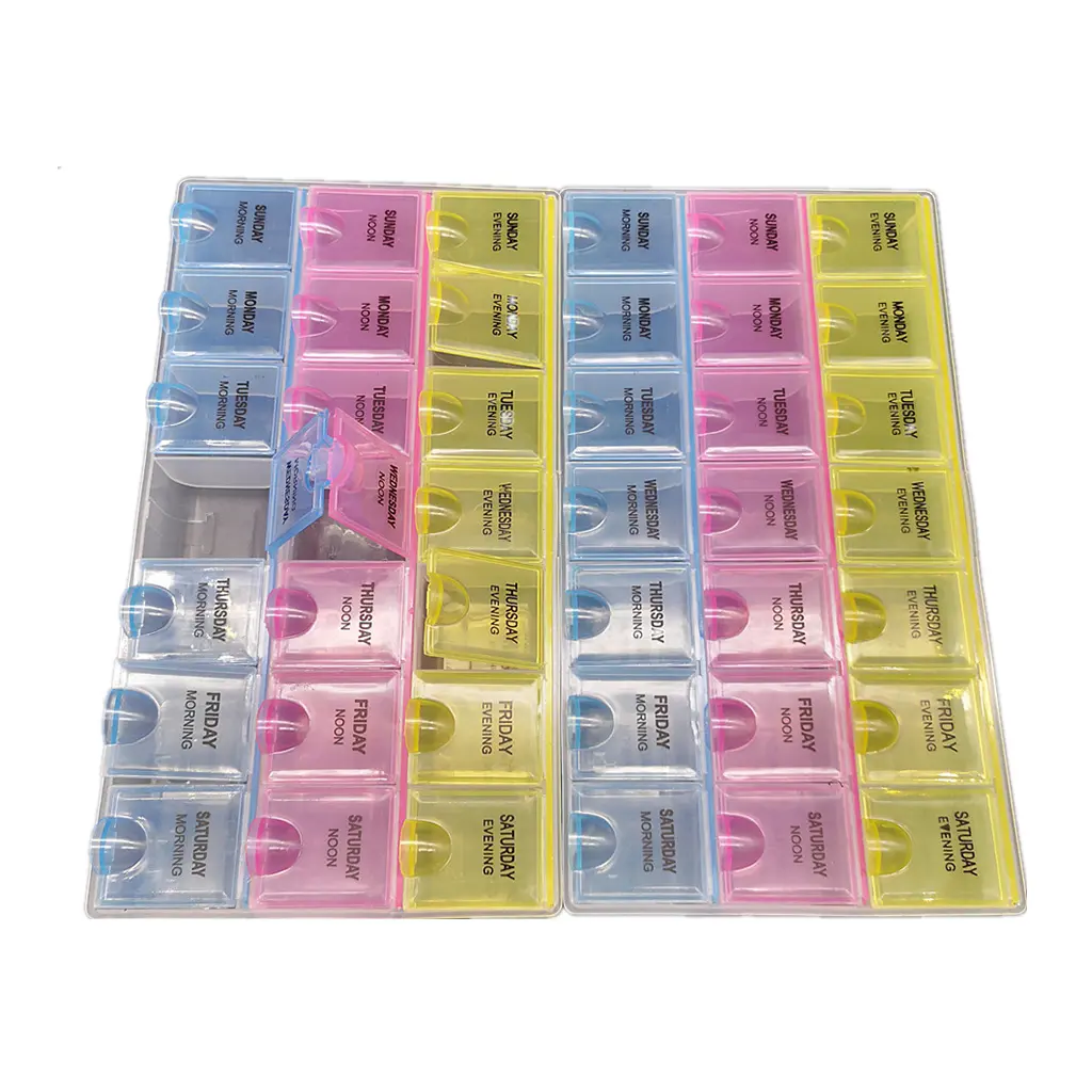 Пластиковый 21 Чехлы еженедельно 7 дней напоминание диспенсер таблетки чехол для хранения коробка