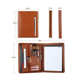 Personnaliser PU Dossier Différentes Conceptions Padfolio A4 En Cuir Zippée Portefeuille Dossier Porte-Documents Portefeuille - Product Image 3
