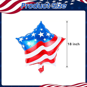 Bulk 18 Inch Patriotic American Flag Star-shaped Foil <b>Balloon</b>, Metallic Party <b>Balloon</b> for 4th of July Independence Day <b>Decor</b> - Product Image 5