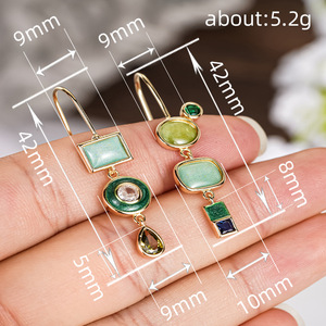 Orecchini Pendenti Asimmetrici Vintage per Donne, Gioielli Artistici da Vacanza, Accessori Moda - Product Image 4