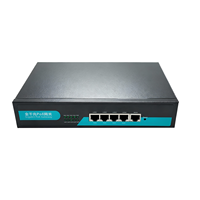 Switch PoE Inteligente Administrado Profesional de 5 Puertos 10/100/1000M con Soporte VLAN para Hotel/Oficina, 200+ APs, 1 Año de Garantía, CE, RoHS, FCC, 120W
