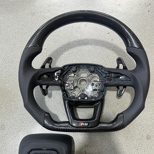 พวงมาลัยคาร์บอนไฟเบอร์สำหรับรถ <span class=keywords><strong>Audi</strong></span> Q3 <span class=keywords><strong>SQ3</strong></span> RSQ3(2020-2025) ใหม่พวงมาลัยคาร์บอนฐานแบน - Product Image 3