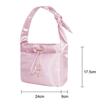 Sac seau rose tendance avec cordon de serrage, sac à bandoulière souple et brillant pour femme, sac fourre-tout mignon et décontracté pour les trajets quotidiens et les rendez-vous