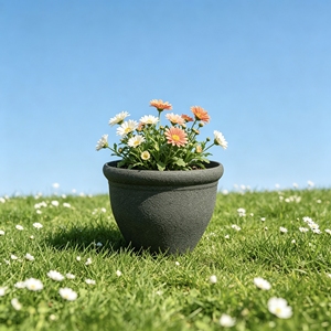 Mini pots de fleurs <span class=keywords><strong>en</strong></span> plastique texturé <span class=keywords><strong>pierre</strong></span>, ronds, multi-tailles, pour jardin et extérieur - Product Image 5