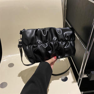 New pleated high-quality Pu leather crossbody bag, cute women's single room bag - Product Image 4