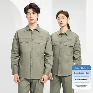 100% Cotton Mùa Hè Dài Tay Áo Bảo Hộ Lao Động Thiết Lập Tùy Chỉnh Điện Lưới Bảo Vệ Lao Động Quần Áo Cho Thợ Điện Cơ Khí Bảo Hộ Lao Động - Product Image 4