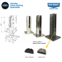Aleader USG-1 Acier inoxydable 2205 Spigots réglables pour garde-corps en verre, fixation au sol pour escaliers intérieurs et clôtures de piscine, garantie 5 ans
