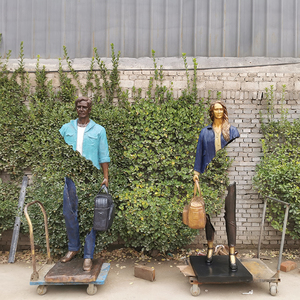 ブロンズ抽象的な女性と男性像工場供給モダンデザイン等身大 - Product Image 3