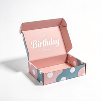 Boîte cadeau personnalisée imprimée numériquement, boîte à fleurs rose en carton ondulé, boîte cadeau pour fête, vente en gros