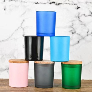 Bocaux de <span class=keywords><strong>bougie</strong></span> en <span class=keywords><strong>verre</strong></span> blanc brillant avec couvercles en bambou, pot de <span class=keywords><strong>bougie</strong></span> de couleur noir blanc mat pour la décoration de la maison, vente en gros - Product Image 6